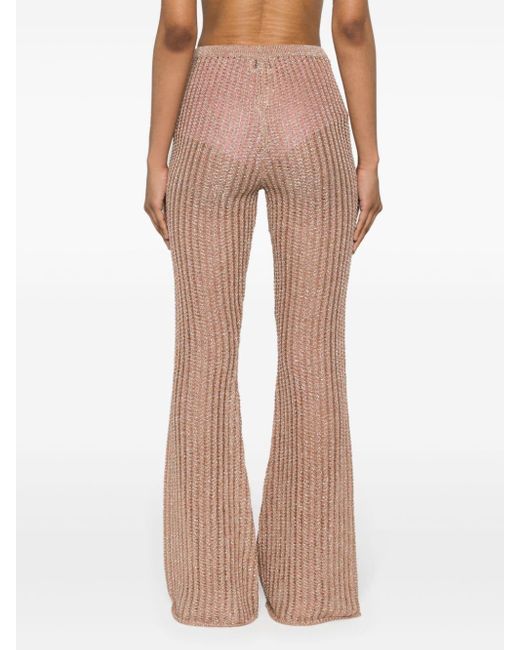 Forte Forte Pink High-waist Bootcut Knitted Trousers
