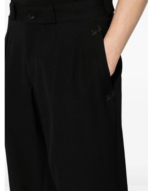 Yohji Yamamoto Black Straight-Leg Wool Trousers for men