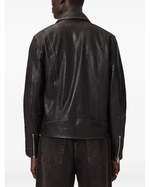 AllSaints Black Verdi Leather Jacket for men