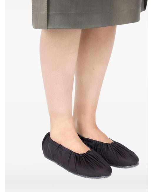 Maison Margiela Black Ballerines À Fronces