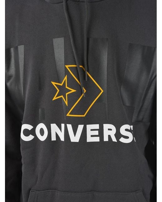 Converse Gray Logo-Print Cotton Hoodie for men