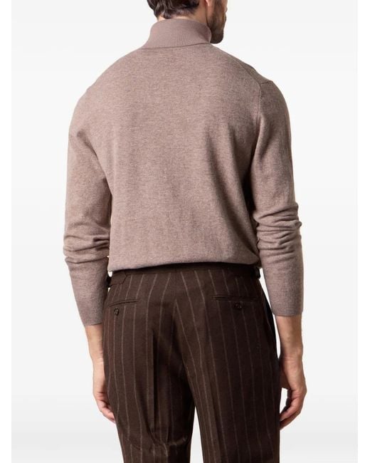 Brooks Brothers Natural Lambswool Logo-Embroidered Sweater for men