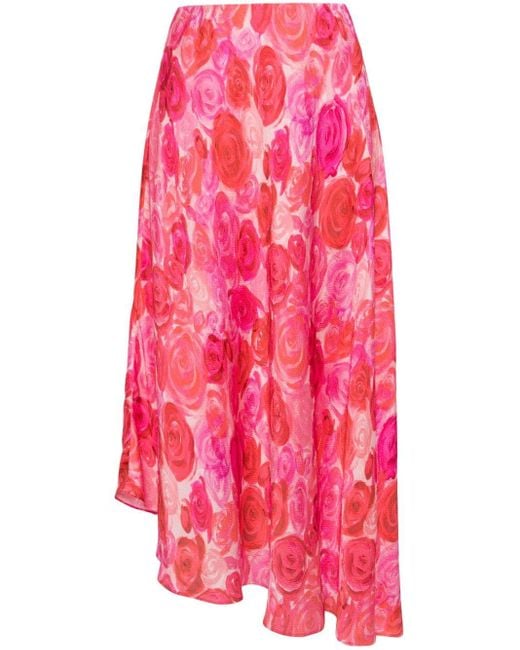 Aje. Pink Valeria Asymmetric Midi Skirt
