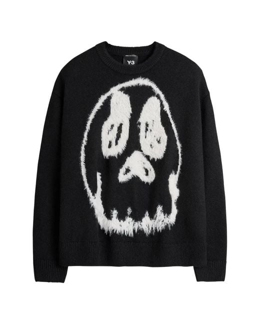 Y-3 Black Chito Graphic Knitted Sweater for men