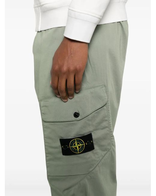 メンズ Stone Island コンパスバッジ パンツ Green