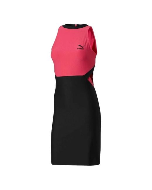 PUMA Red Logo-Detail Sleeveless Dress