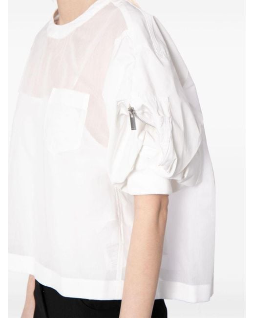 Blusa con diseño de paneles Sacai de color White