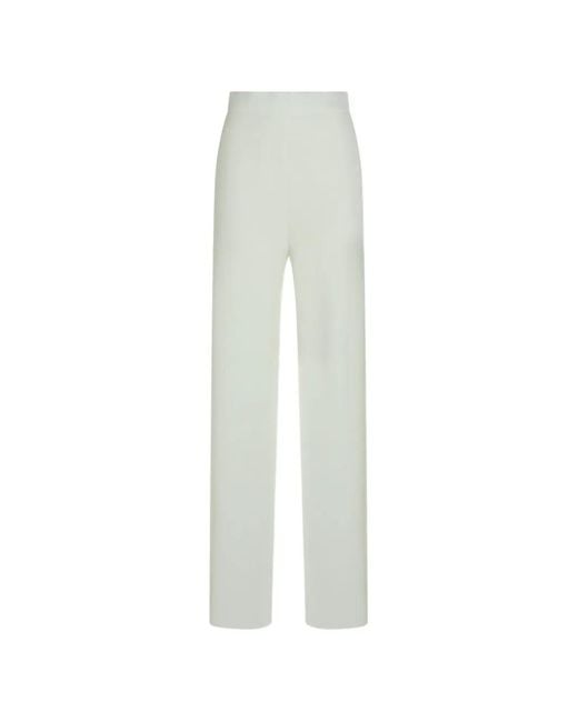 Max Mara White High-Waisted Wide-Leg Trousers