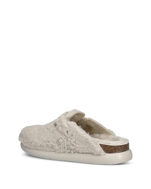 Scholl White Mules À Détail De Sangle