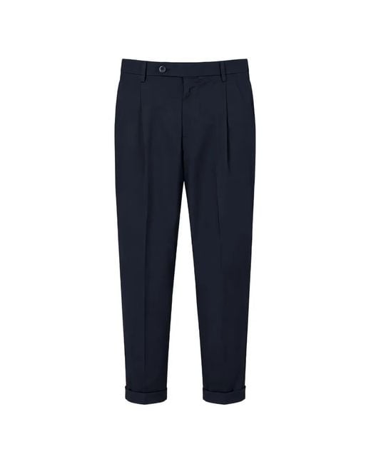 GTA Blue Pleated Turned-Up Trousers for men