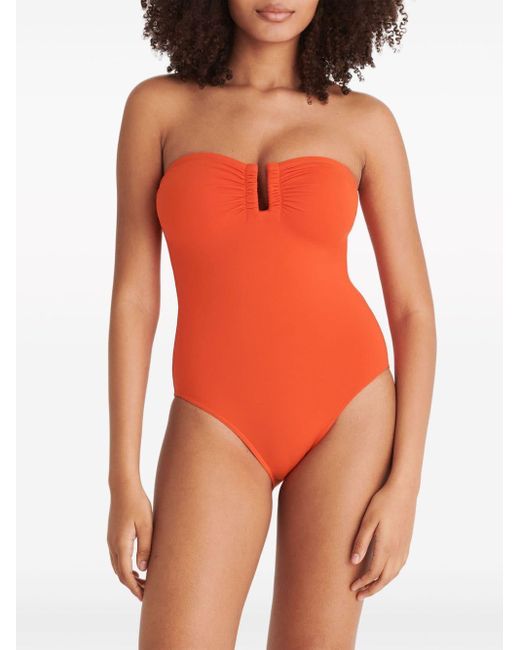 Eres Orange Cassiopée Strapless Swimsuit