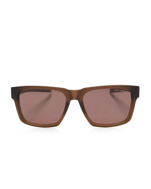 Dita Eyewear Brown Dls-712 Square-Frame Tinted Sunglasses