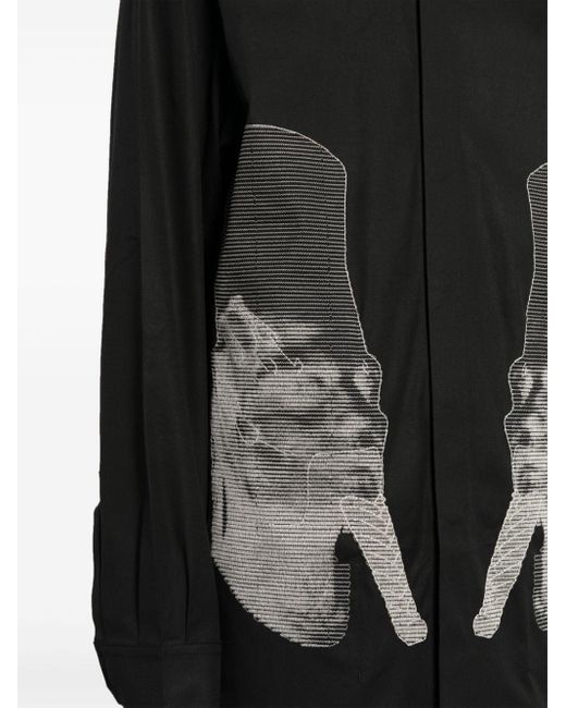 Jumbo cotton shirt jacket Rick Owens de hombre de color Black