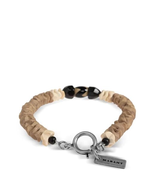 Isabel Marant Brown Beaded Wooden Bracelet for men
