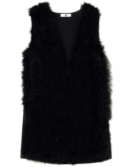 Twinset Black Feather-Embellished Gilet