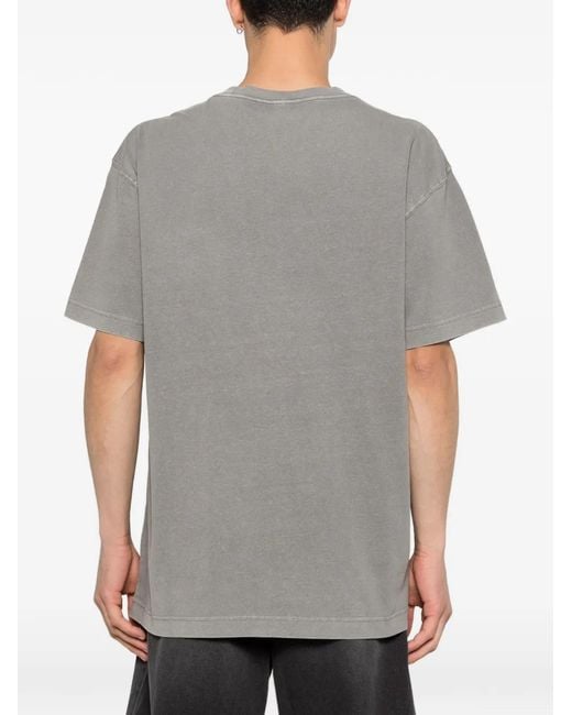 Carhartt Gray Logo-Patch T-Shirt for men