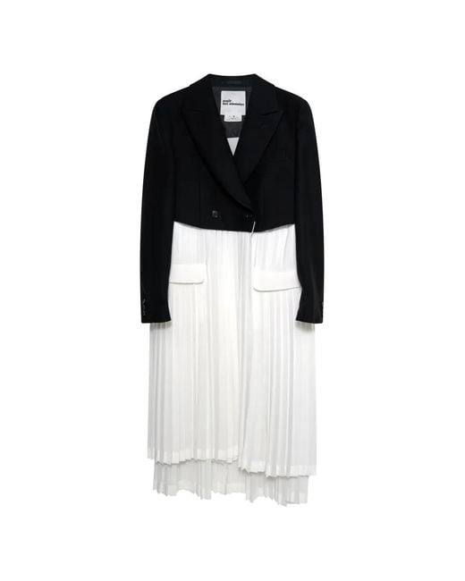 Noir Kei Ninomiya Black Blazer Crop À Empiècements Plissés