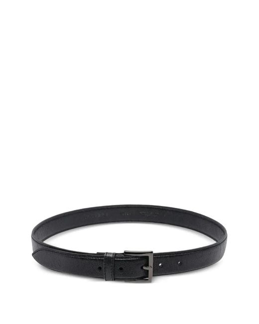 Orciani Black Leather Belt