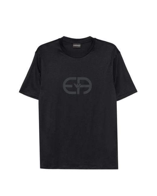 Emporio Armani Black Logo-Detail T-Shirt for men