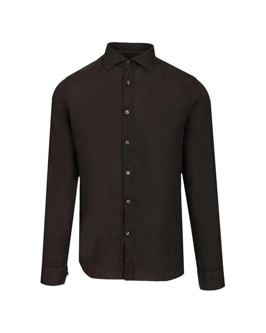 Al Duca D'aosta Black Chemise En Lin for men