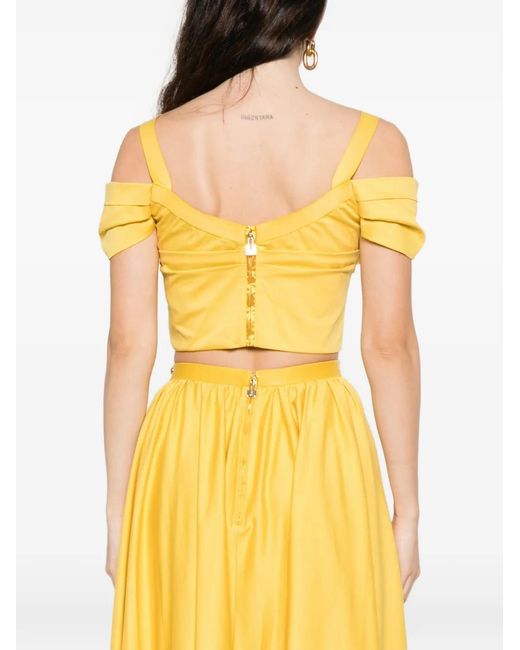 Elisabetta Franchi Yellow Sun Cotton Top