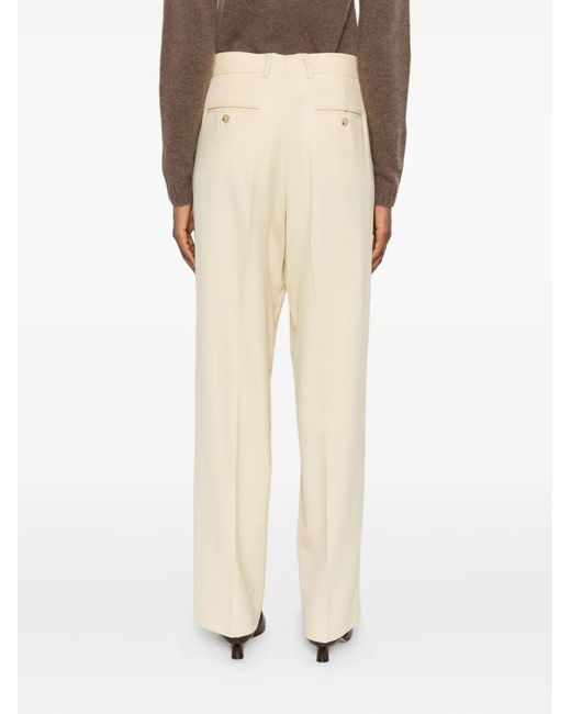 SOLOTRE Natural Pleat-Detail Trousers