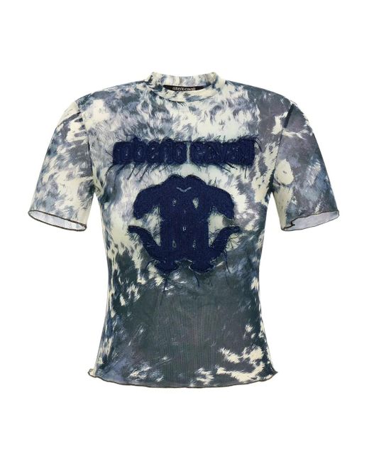 Roberto Cavalli Blue Appaloosa-Print T-Shirt