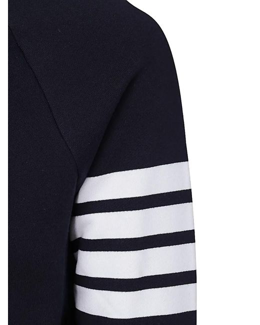 Thom Browne Blue 4-Bar Zip-Up Hoodie for men