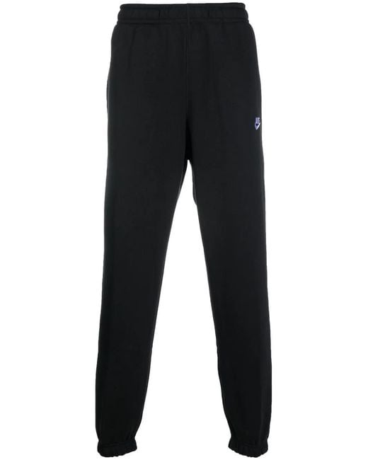 Nike Black Logo-Embroidered Cotton Track Pants for men