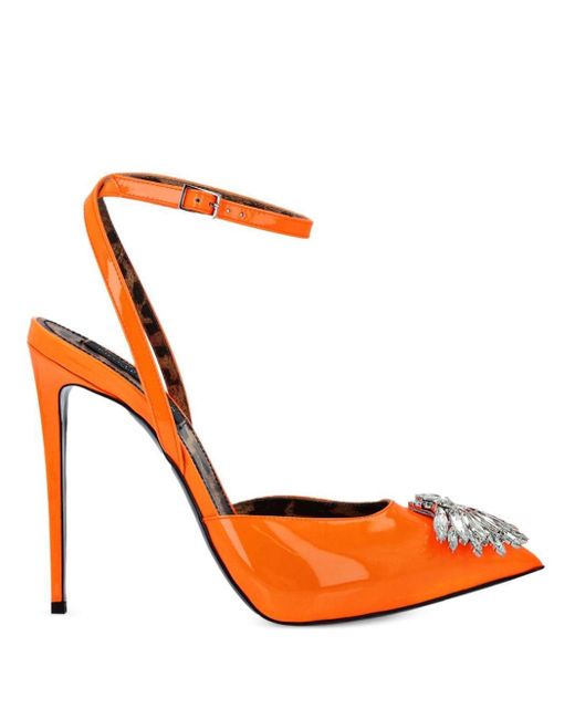 Zapatos Broche con tacón de 120mm Philipp Plein de color Orange