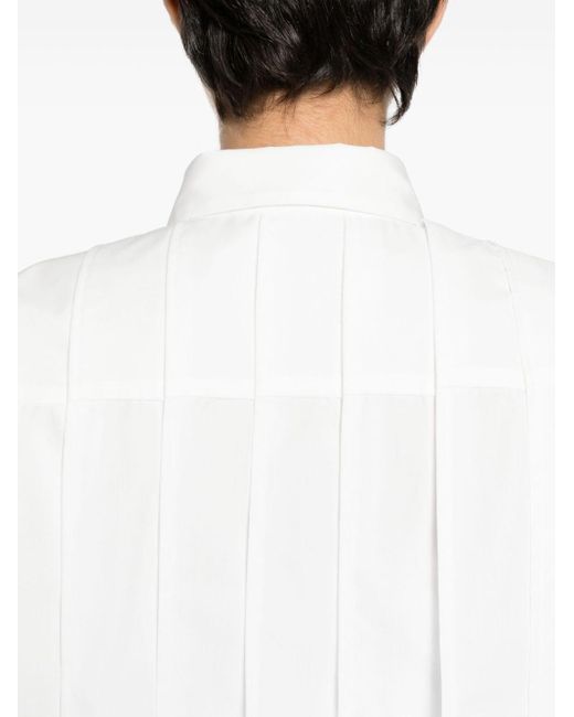 Sacai White Hemd mit Falten-Details