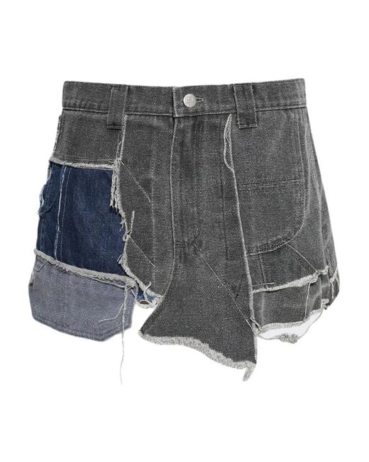 Natasha Zinko Mini-Rok Met Patchwork in het Gray