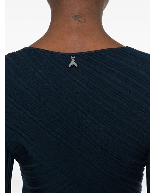 Patrizia Pepe Blue Sculptural Knit Midi Dress