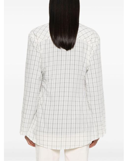 Our Legacy Geruite Blouse in het White