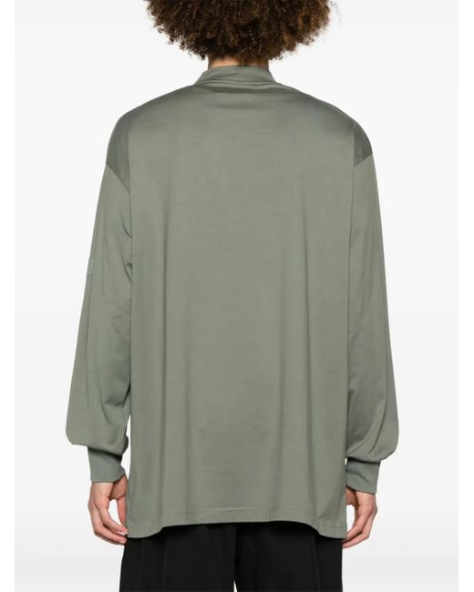 Y-3 Gray Logo-Print Cotton T-Shirt for men