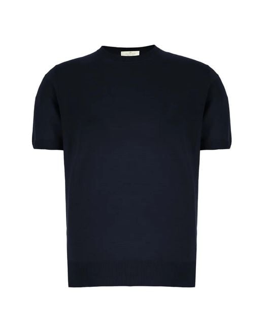 Panicale Black Short-Sleeve Silk T-Shirt for men
