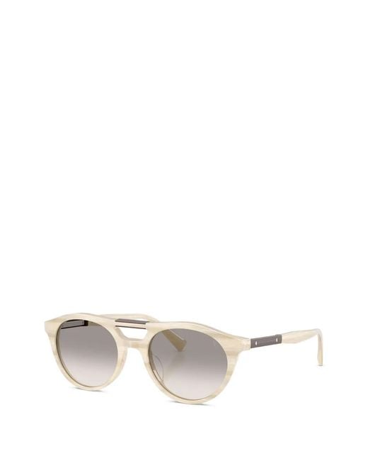 Brunello Cucinelli White Round-Frame Sunglasses