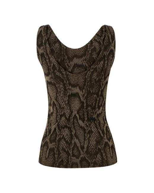 Wolford Tanktop Met Pythonprint in het Brown