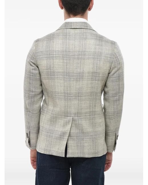 Corneliani Gray Circle Check-Pattern Blazer for men