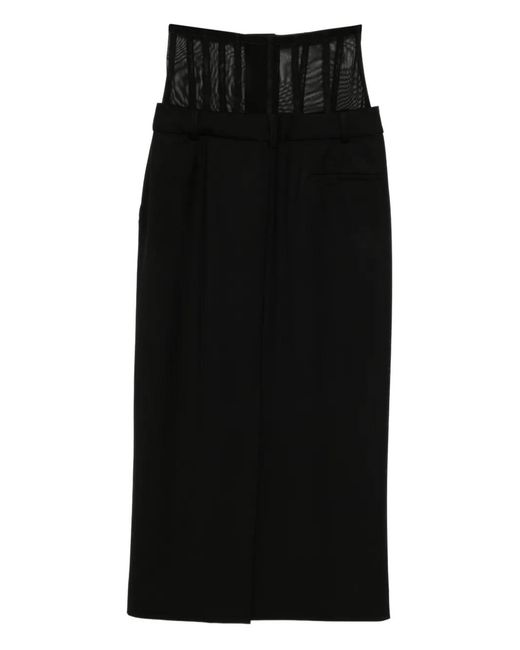 Monse Black Corset Pencil Skirt