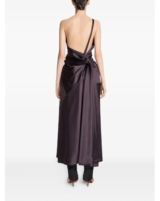 Dries Van Noten Purple Drape-Details One-Shoulder Top