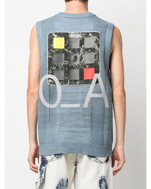 A_COLD_WALL* Blue Patch-Detail Sleeveless Jumper for men