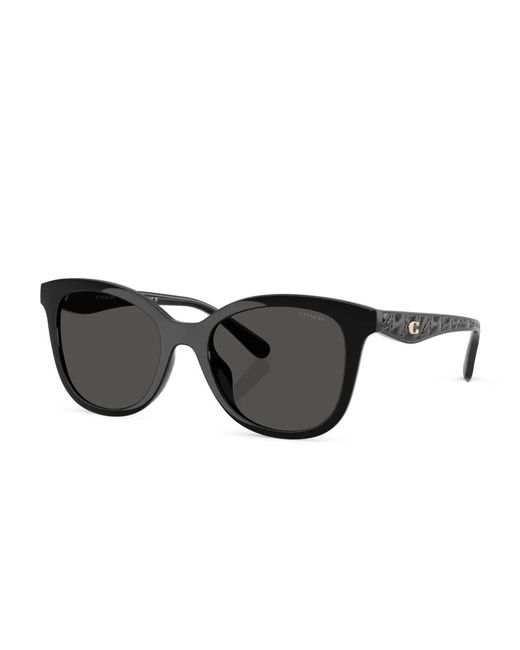 COACH Black Lunettes De Soleil À Plaque Logo