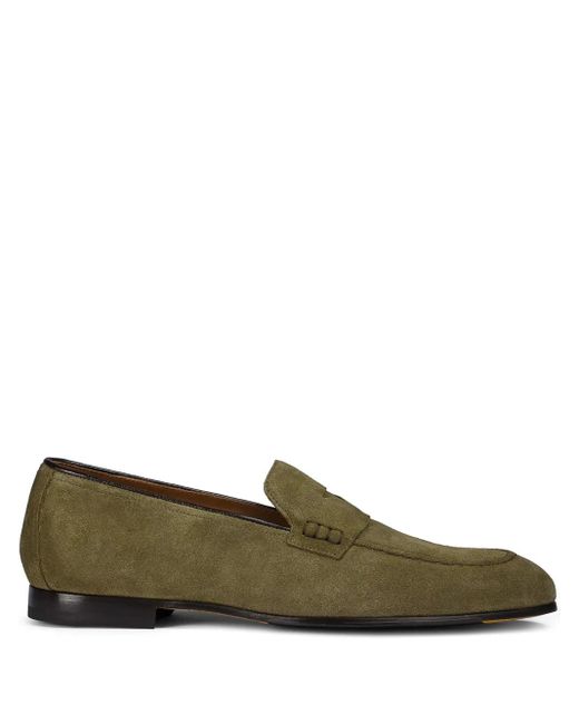 Doucal's Green Suede Loafers for men