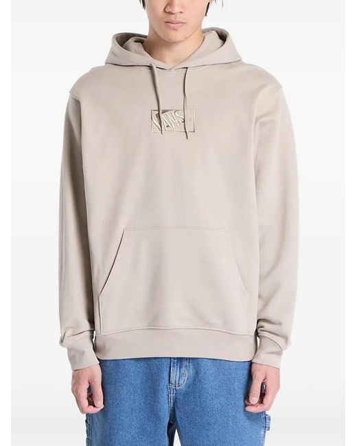 Vans White Logo-Embroidered Drawstring Hoodie for men