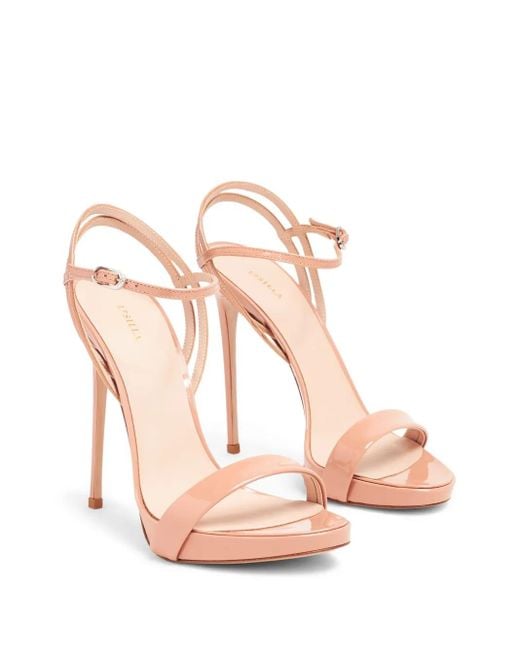 Le Silla Pink Gwen 120Mm Patent-Finish Sandals