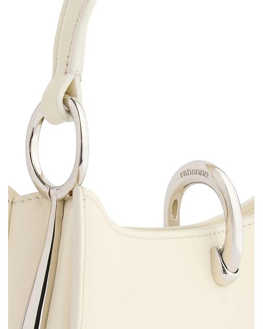 Rabanne Natural Ring-Lock Leather Shoulder Bag