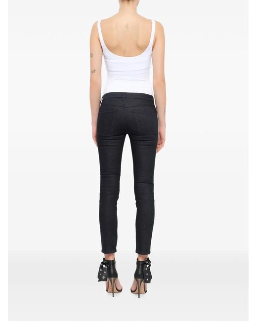 McQueen Blue Belt-Loop Bottuned Jeans
