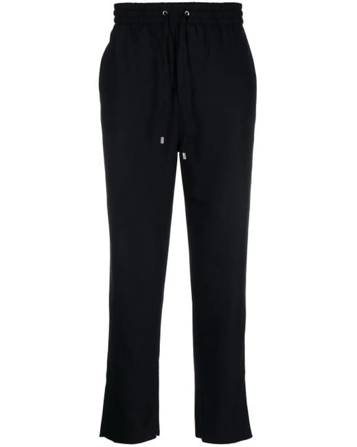 Etro Black Drawstring-Waist Wool Trousers for men