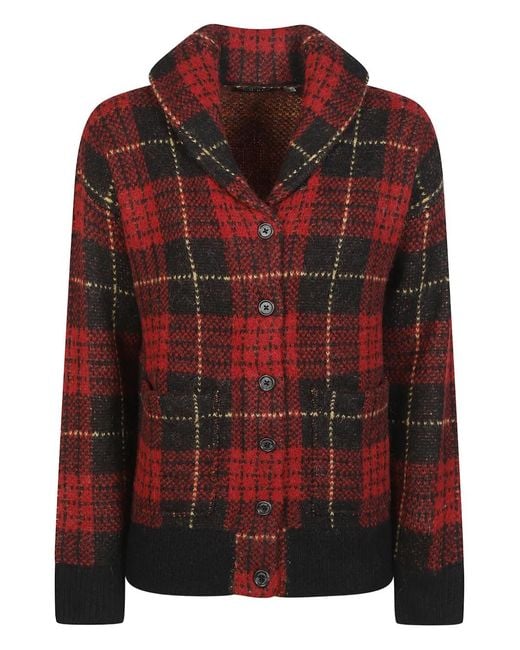 Ralph Lauren Tartan Shawl-Collar Jacket in het Red